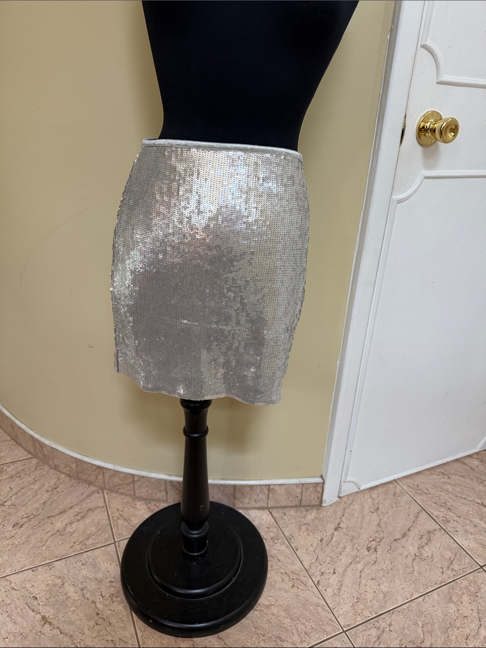 Silver Sequin Mini Skirt - Shimmering Party Skirt